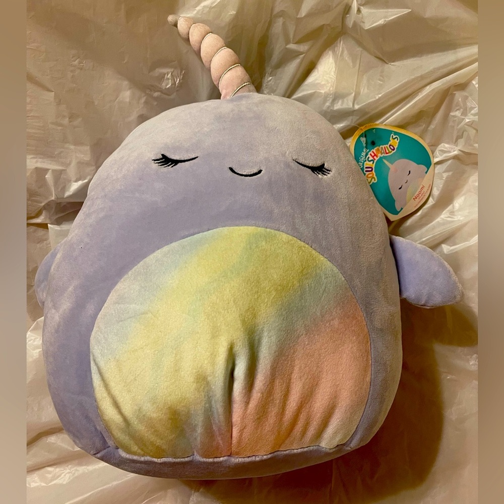 Squishmallows Kelly Toy 12” Plush Naomi Narwhal Whale Exclusive 2021 NEW squish